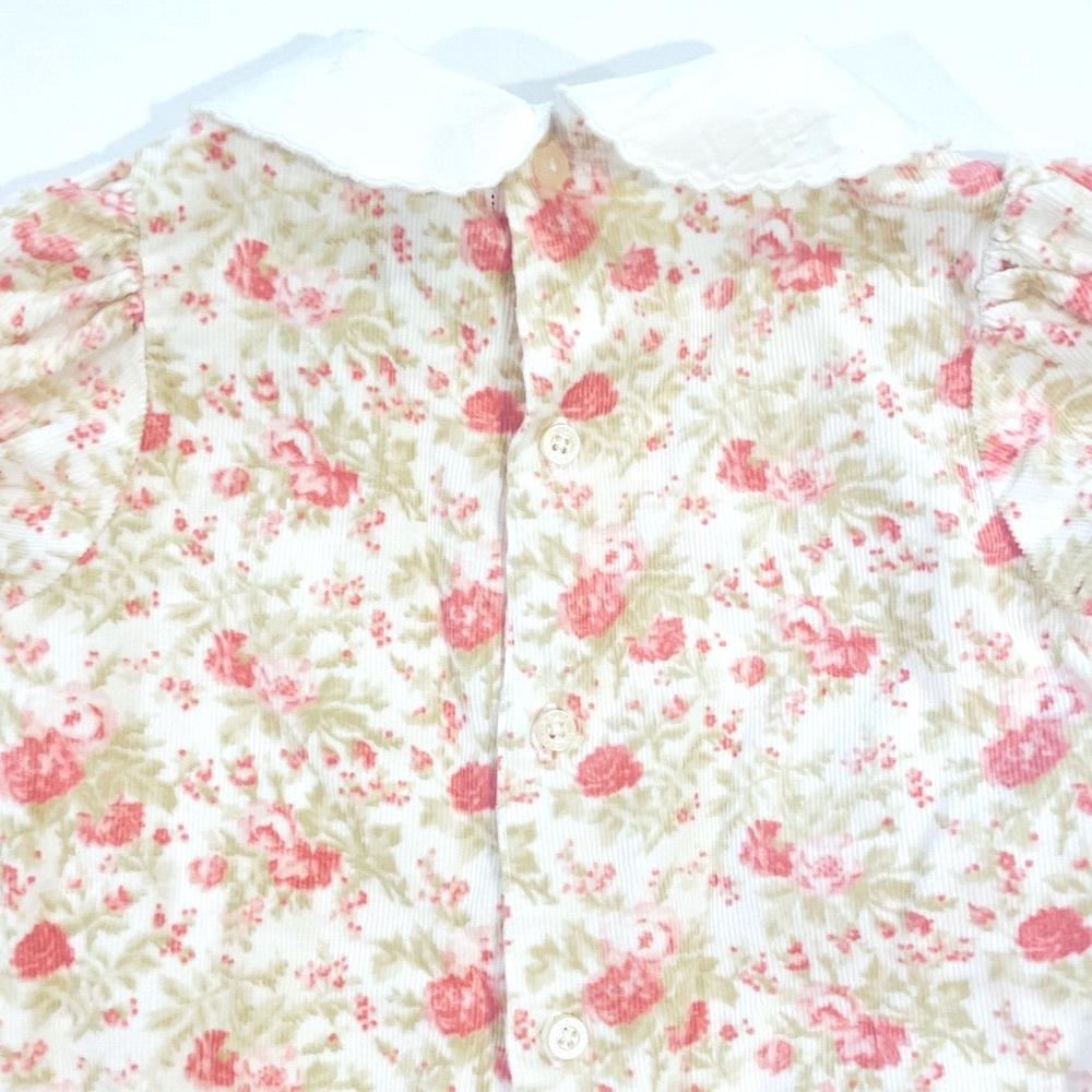 Vintage Ralph Lauren Velour Coverall Girls Medium Floral All-in-One Romper Fall - Picture 5 of 5